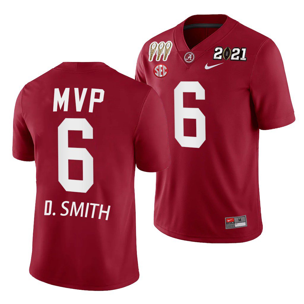 Men's Alabama Crimson Tide DeVonta Smith #6 Crimson 2021 Rose Bowl Offensive MVP Special Commemorate NCAA College Football Jersey